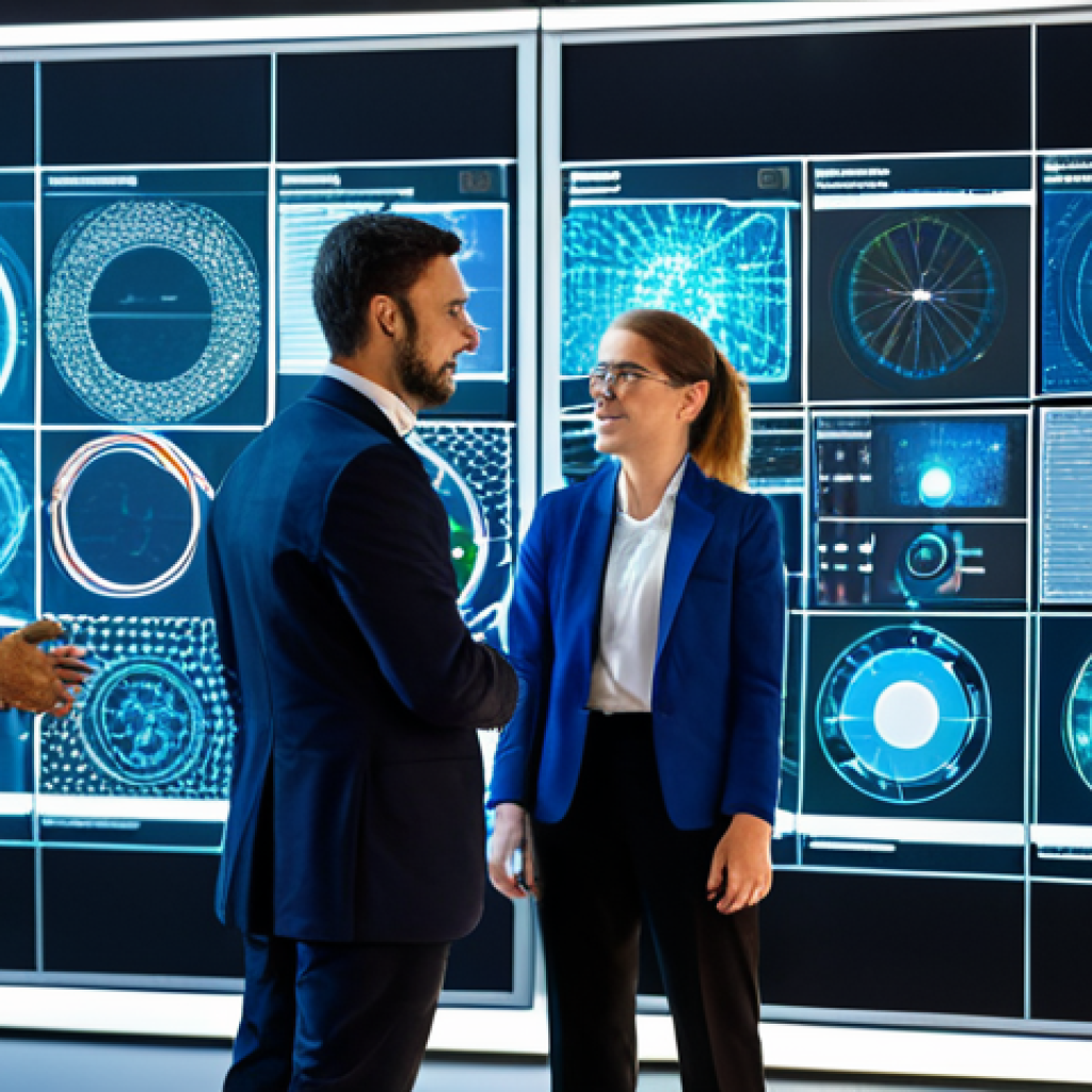 Quantum-Safe Future**
"A diverse group of professionals (scientists, business people, IT specialists) are collaborating around a holographic display showing complex quantum algorithms. The setting is a bright, modern tech conference in Berlin. They are all fully clothed in appropriate business attire, focused on the technology. The image conveys a sense of optimism and future-proofing against cyber threats. Safe for work, appropriate content, fully clothed, professional, high quality, perfect anatomy, correct proportions, natural pose."
**