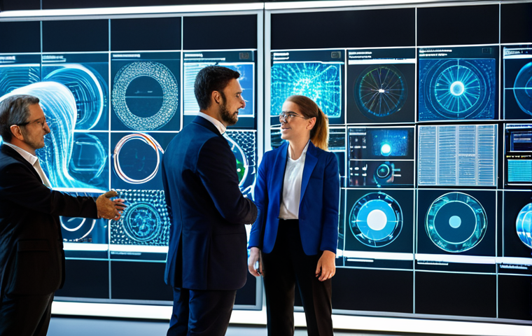 Quantum-Safe Future**
"A diverse group of professionals (scientists, business people, IT specialists) are collaborating around a holographic display showing complex quantum algorithms. The setting is a bright, modern tech conference in Berlin. They are all fully clothed in appropriate business attire, focused on the technology. The image conveys a sense of optimism and future-proofing against cyber threats. Safe for work, appropriate content, fully clothed, professional, high quality, perfect anatomy, correct proportions, natural pose."
**
